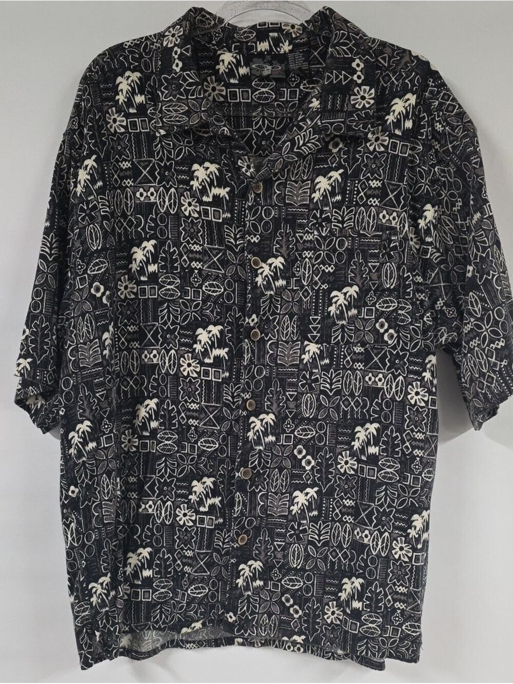 Vtg Ocean Pacific Men's Hawaiian Print Button-Down Short-Sleeved Shirt, Size XL